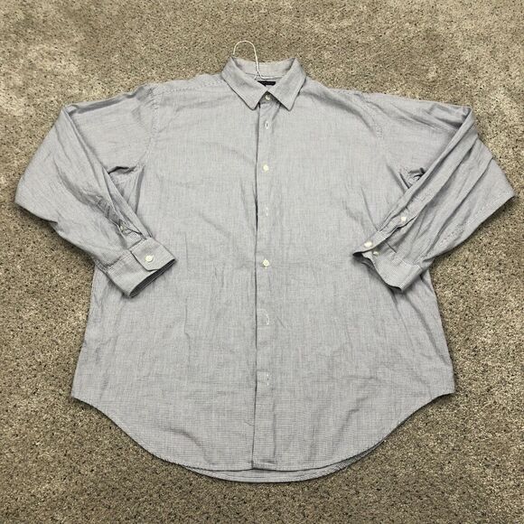 Banana Republic Shirt Adult Large 16 16.5 White Button Up Woven Preppy Mens - Picture 1 of 11